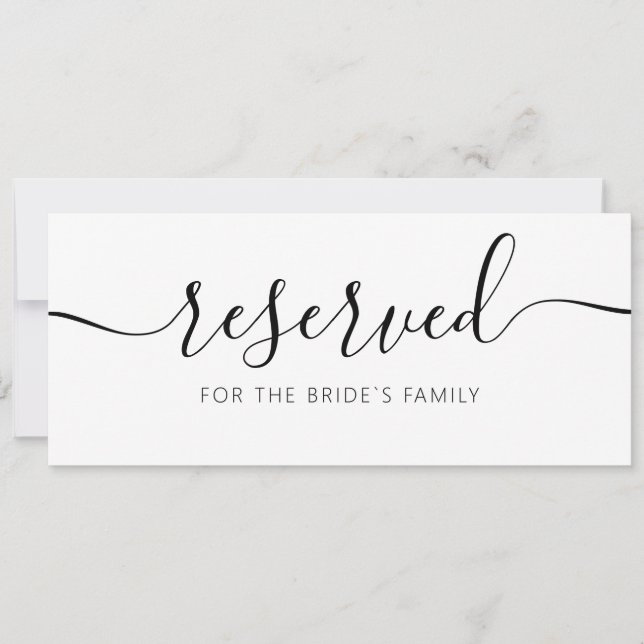 Modern Hanging Reserved Card Wedding Sign (Front)
