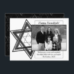Modern Hanukkah Black White Star of David Photo Holiday Card<br><div class="desc">Minimal classic black Bar/Bat Mitzvah and Hanukkah modern Star of David against a solid background creates an elegant,  sophisticated design. For other coordinating colours or matching products,  visit JustFharryn @ Zazzle.com or contact the designer,  c/o Fharryn@yahoo.com  All rights reserved. #zazzlemade #christmasdecor</div>