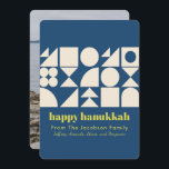 Modern Hanukkah Blue Geometric Back Photo  Holiday Card<br><div class="desc">Say Happy Hanukkah with this simple and modern geometric art card in blue,  personalised with your name and photo.</div>