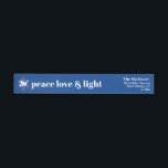 Modern Hanukkah Blue & White Wrap Around Label<br><div class="desc">A contemporary blue and white Hanukkah wrap-around label featuring a "Peace,  Love & Light" theme with a "Bird of Peace" accent.</div>