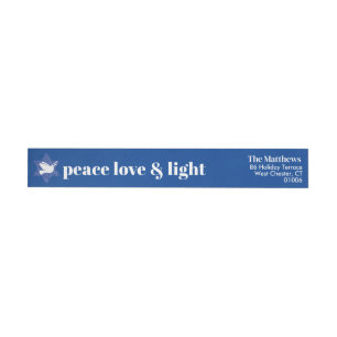 Modern Hanukkah Blue & White Wrap Around Label