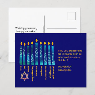 Modern HANUKKAH Christian Messianic  Holiday Postcard