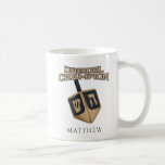 Modern Hanukkah Cute Dreidel Champion Festive Coffee Mug<br><div class="desc">Celebrate Hanukkah with pride and humour while gathering with the whole family. This festival graphic design makes a perfect gift for the holidays. Whether for your neigbor,  family,  husband,  uncle,  or boyfriend</div>