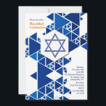 Modern Hanukkah Invitation<br><div class="desc">Invite everyone to your Hanukkah celebration with this handsome blue and white abstract design invitation. (Designed by Freepik). The card is easy to customise with your wording, font, font colour, paper shape options and choice of six paper types.Not exactly what you're looking for? All our products can be custom designed...</div>