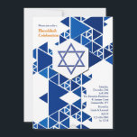 Modern Hanukkah Invitation<br><div class="desc">Invite everyone to your Hanukkah celebration with this handsome blue and white abstract design invitation. (Designed by Freepik). The card is easy to customise with your wording, font, font colour, paper shape options and choice of six paper types.Not exactly what you're looking for? All our products can be custom designed...</div>