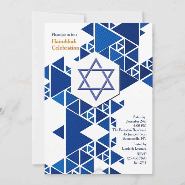 Modern Hanukkah Invitation (Front)