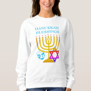 Modern HANUKKAH Menorah Dreidel Sweatshirt