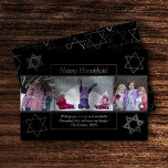 Modern Hanukkah Monochrome Star of David 3 Photo Holiday Card<br><div class="desc">Minimal classic black Bar/Bat Mitzvah and Hanukkah modern Star of David against a solid background creates an elegant,  sophisticated design. For other coordinating colours or matching products,  visit JustFharryn @ Zazzle.com or contact the designer,  c/o Fharryn@yahoo.com  All rights reserved. #zazzlemade #christmasdecor</div>