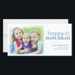 Modern Hanukkah Photo Holiday Greeting Card<br><div class="desc">Beautiful in its simplicity this design wishes your loved ones a Happy Hanukkah in modern style. Softly blurred edges around the photo creates a dreamy effect to this beautiful holiday photo card.</div>