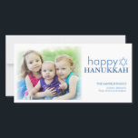 Modern Hanukkah Photo Holiday Greeting Card<br><div class="desc">Beautiful in its simplicity this design wishes your loved ones a Happy Hanukkah in modern style. Softly blurred edges around the photo creates a dreamy effect to this beautiful holiday photo card.</div>