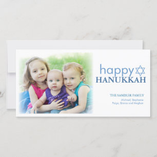 Modern Hanukkah Photo Holiday Greeting Card