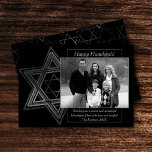 Modern Hanukkah Silver Wishful Star of David Photo Holiday Card<br><div class="desc">Minimal classic silver Bar/Bat Mitzvah and Hanukkah modern Star of David against a solid background creates an elegant,  sophisticated design. For other coordinating colours or matching products,  visit JustFharryn @ Zazzle.com or contact the designer,  c/o Fharryn@yahoo.com  All rights reserved. #zazzlemade #christmasdecor</div>