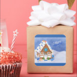 Modern Hanukkah Star of David Gingerbread House Square Sticker<br><div class="desc">Celebrate the Jewish holidays and winter season with these beautiful stickers (labels). What a beautiful touch to your cards, envelopes, gift wrap, favour bags, or food jars. Also makes the perfect little gift for children during the Festival of Lights. This modern design features a gingerbread house with the Star of...</div>