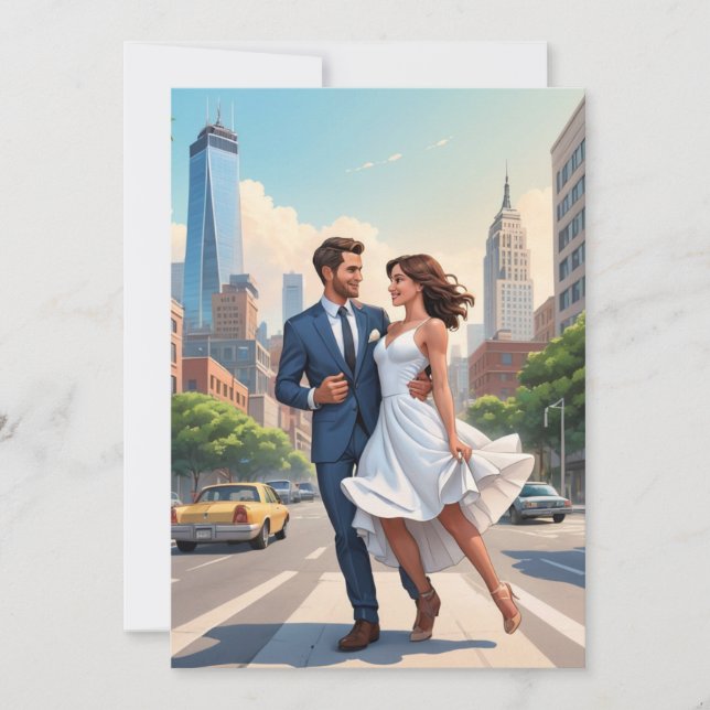 modern happily ever after elopement reception  invitation (Front)