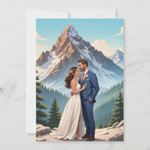 modern happily ever after elopement reception  invitation