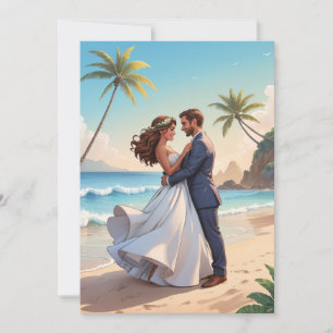 modern happily ever after elopement reception  invitation