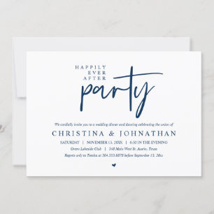 Modern Happily Ever After Party Wedding Dinner Invitation
