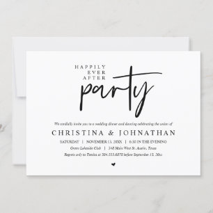 Modern Happily Ever After Party Wedding Dinner Invitation