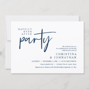 Modern Happily Ever After Party Wedding Dinner Invitation