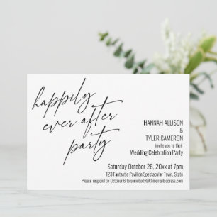 Modern Happily Ever After Party Wedding Reception Invitation