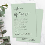 Modern Happily Ever After Sage Wedding Reception Invitation<br><div class="desc">Stylish sage green elopement or private wedding announcement and wedding reception invitation featuring "Happily Ever After Party" in a chic modern script. Easily personalise your marriage announcement and invitation and add your names in a signature-like script.</div>