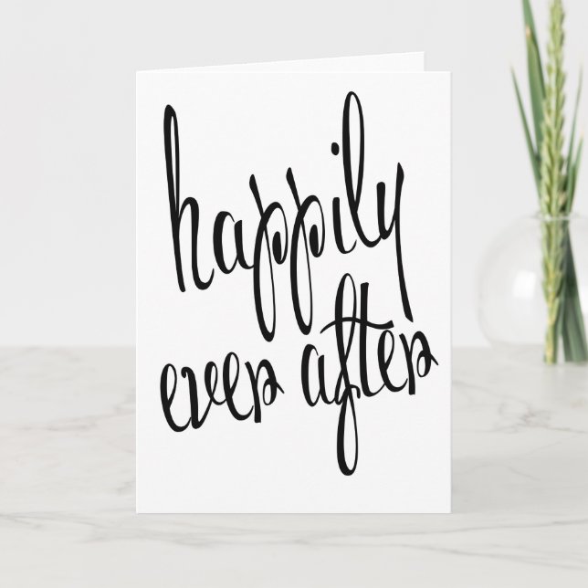 Modern Happily Ever After Wedding Card (Front)