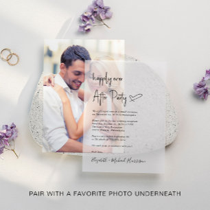 Modern Happily Ever After Wedding Reception Vellum Invitations