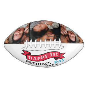 Modern Happy 1st Fathers Day Photo Collage American Football