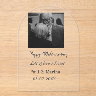 Modern happy 40th anniversary add name date photo acrylic invitations