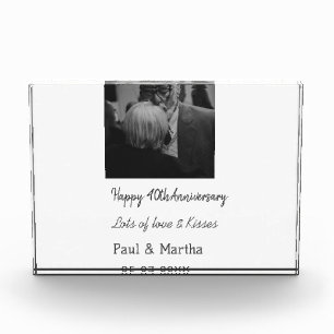 Modern happy 40th anniversary add name date photo block
