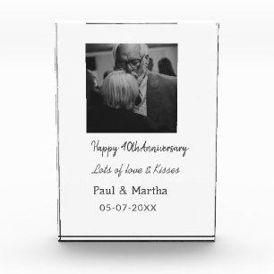 Modern happy 40th anniversary add name date photo block