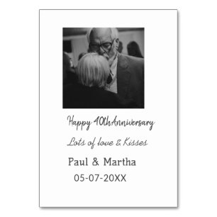 Modern happy 40th anniversary add name date photo table number
