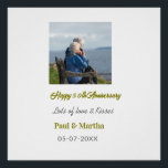 Modern happy 50th anniversary add name date photo  poster<br><div class="desc">Design for couple love</div>