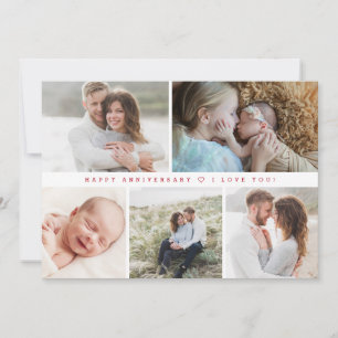 Modern Happy anniversary Custom family Photos Holiday Card
