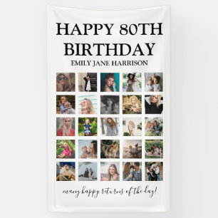 Modern Happy Birthday \ Any age   Photo Collage Banner
