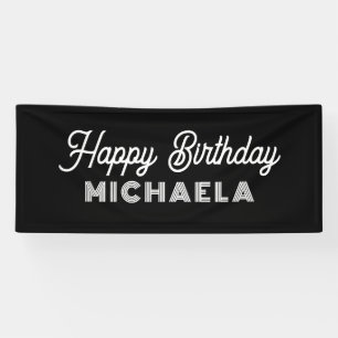 Modern Happy Birthday Custom Name Banner