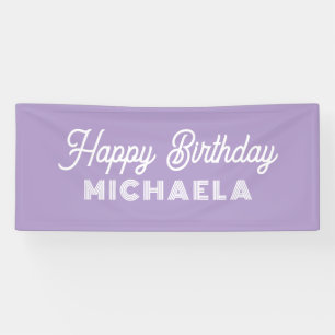 Modern Happy Birthday Custom Name Banner