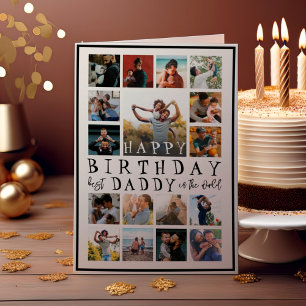 Modern Happy Birthday Dad Black & White 17 Photo