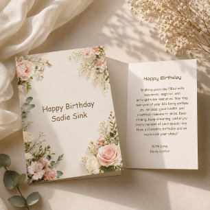 Modern Happy Birthday Flower Styled Card