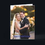 Modern happy birthday husband collage Photo Card<br><div class="desc">happy birthday husband</div>
