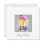Modern Happy Birthday Sister Photo Name Grey