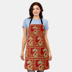 Modern Happy Chinese New Year modern asian pattern Apron