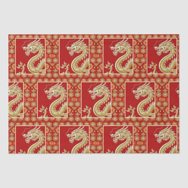 Modern Happy Chinese New Year modern asian pattern Tissue Paper (Front)
