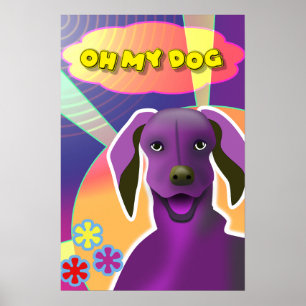 Modern Happy Dog Pop Art Colourful Happy Poster