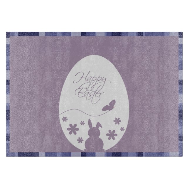 Modern Happy Easter Egg Pastel Purple Cutting Board (Front)