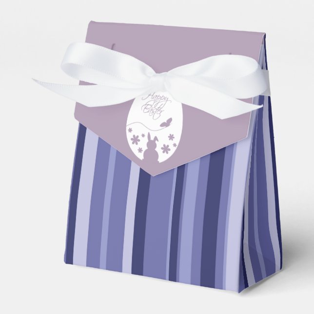 Modern Happy Easter Egg Pastel Purple Favour Box (Front Side)