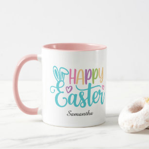 Modern Happy Easter Typography Customizable Name Mug