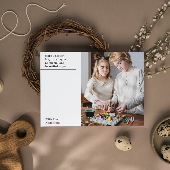Modern Happy Easter With Photo Postcard (Creator Uploaded)