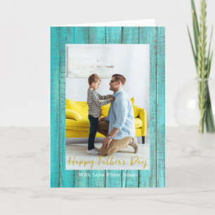 Modern Happy Father's Day Custom Photo Script  Holiday Card