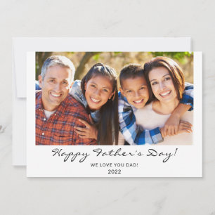Modern Happy Father's Day Script Photo Card